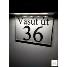 Világító LED-es napelemes házszámtábla