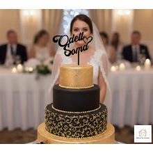 Névre szóló torta beszúró szivecskével
