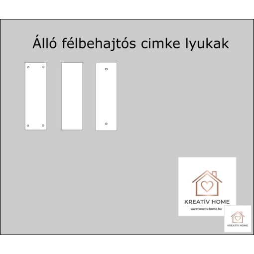 Bőr cimke téglalap  félbehajtós