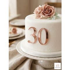 Tükör Rose Gold Születésnapi Tortadísz 30as szám