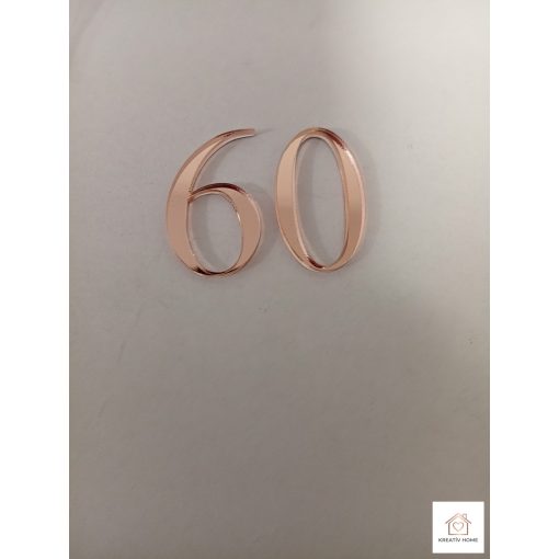 Tükör Rose Gold Születésnapi Tortadísz 60as szám