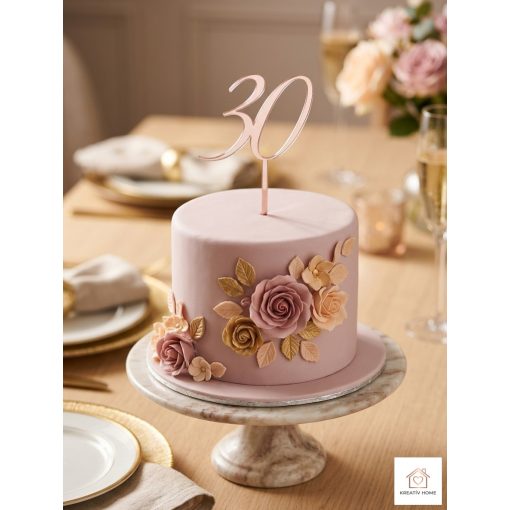 30 Rose Gold Tortabeszúró születésnapi 