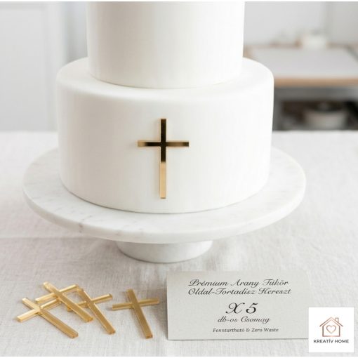 Tükörarany kereszt a torta oldalára mini szett